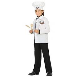 Foto van Chef kok uniform kostuum voor jongens 128 (7-9 jaar) - carnavalskostuums