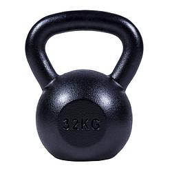 Foto van Gorilla sports - kettlebell - gietijzer - zwart - 32 kg - extra stabiel