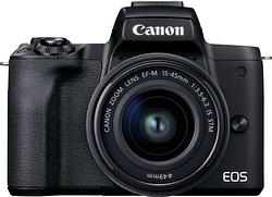 Foto van Canon eos m50 mark ii zwart starterskit - ef-m 15-45mm + tas + geheugenkaart