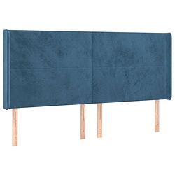 Foto van The living store hoofdbord - klassiek - hoofdbord - 163x16x118/128cm - donkerblauw fluweel