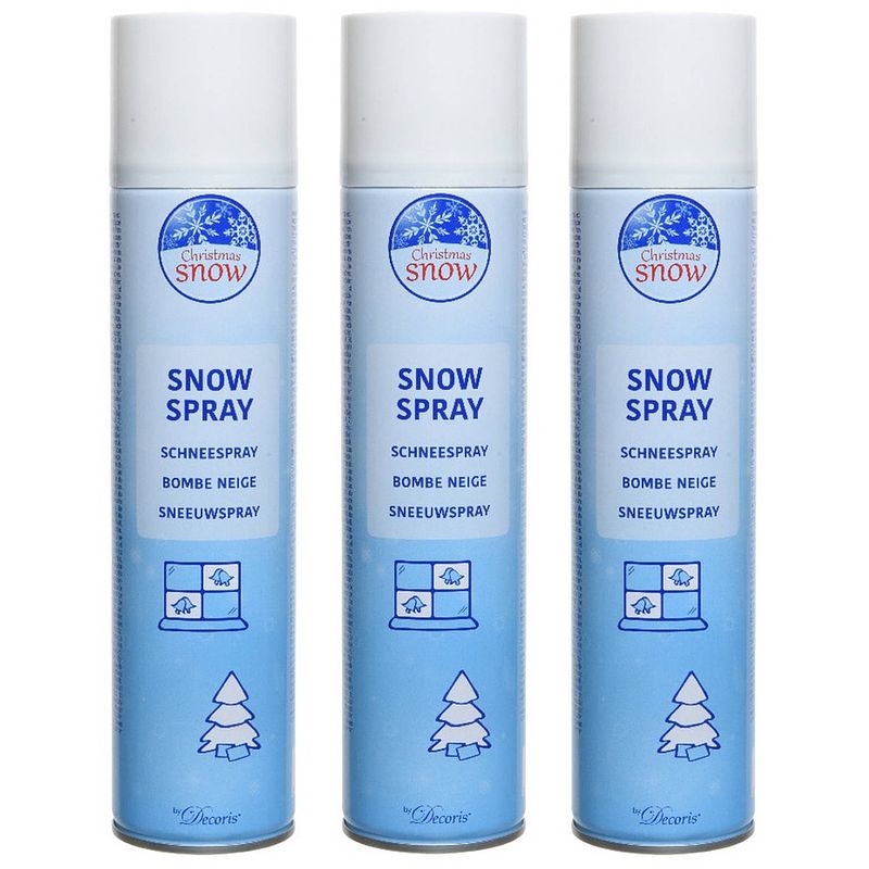 Foto van 3x sneeuwspray/spuitsneeuw bussen 400 ml - decoratiesneeuw