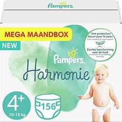 Foto van Pampers harmonie luiers - maat 4+ - (10kg - 15kg) - 156 luiers - maandbox