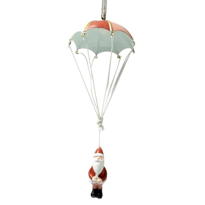 Foto van Peha hangfiguur parachute kerstman 66 cm hout rood/roze/wit