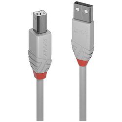 Foto van Lindy usb-kabel usb 2.0 usb-a stekker, usb-b stekker 5 m grijs 36685