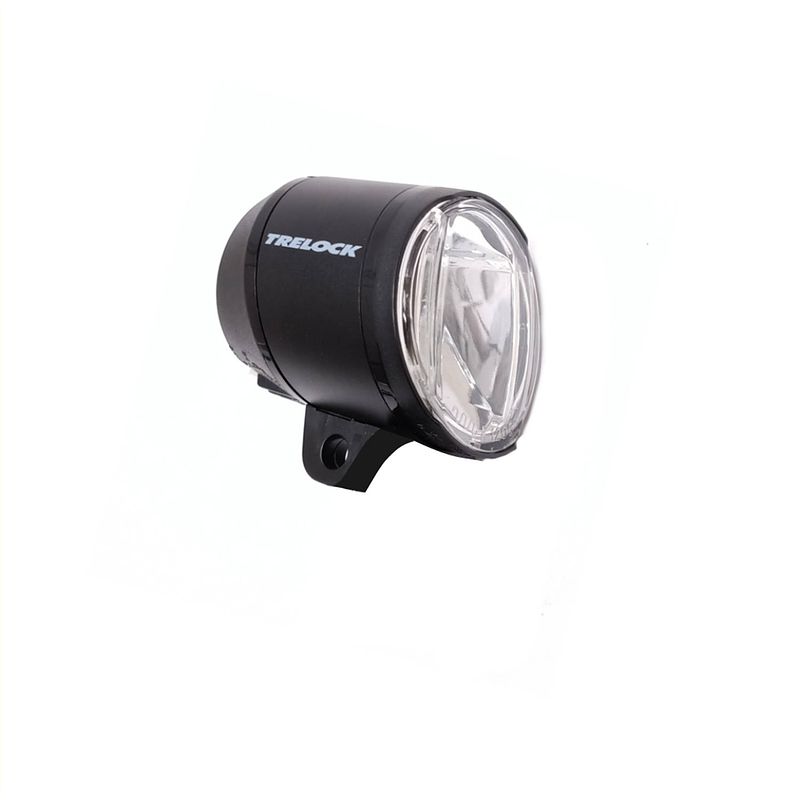 Foto van Trelock led koplamp ls 910 prio 50 lux, geschikt voor e-bike 6v dc, zwart, werkplaatsverpakking