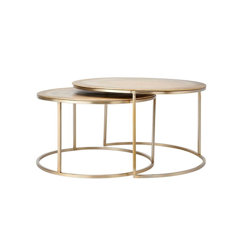 Foto van Light & living - salontafel talca set van 2 - 75x75x45cm - goud