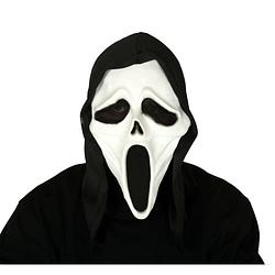 Foto van Fiestas halloween thema verkleed masker - scream/ghostface - volwassenen - met kap - verkleedmaskers