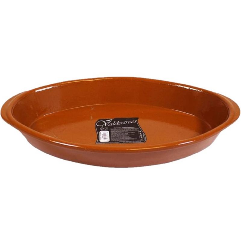 Foto van Tapas ovenschaal/serveerschaal ovaal terracotta fontein 2.8 liter - snack en tapasschalen