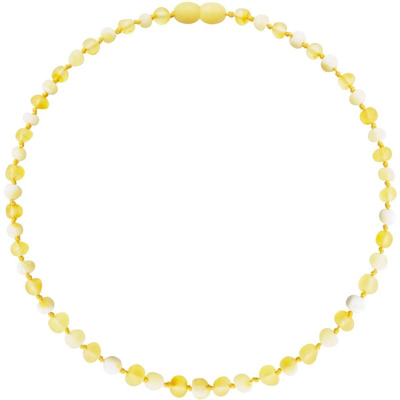 Foto van Wild sun barnsteen ketting kind - amber ketting - baltische barnsteen - 36 cm - lemon / milk