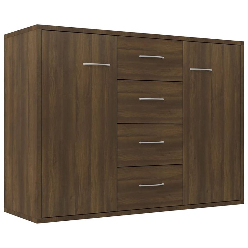 Foto van Vidaxl dressoir 88x30x65 cm bewerkt hout bruineikenkleurig