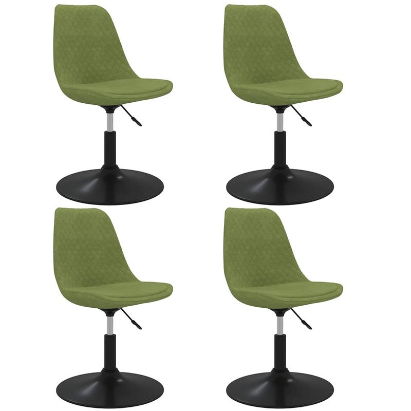 Foto van The living store eetkamerstoelen - fluweel - lichtgroen - 49 x 42 x (81-93) cm - draaibaar