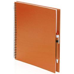 Foto van Schetsboek/tekenboek oranje a4 formaat 80 vellen inclusief pen - schetsboeken
