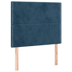 Foto van The living store hoofdbord - 90 x 5 x 78/88 cm - donkerblauw fluweel