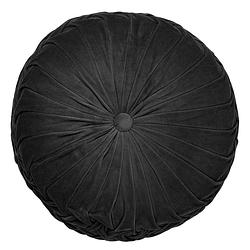 Foto van Dutch decor kaja - sierkussen rond velvet raven 40 cm - zwart