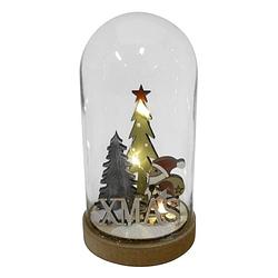 Foto van Peha kerststolp xmas led 24 x 16 cm glas bruin/transparant