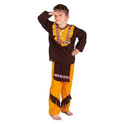 Foto van Boland verkleedpak indiaan little chief jongens bruin/geel mt 104-116