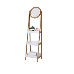 Foto van Hi multifunctionele plank met spiegel - laddervorm met spiegel - 39 x 40 x 158cm