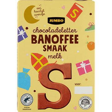 Foto van Jumbo chocoladeletter banoffee smaak melk s 65g