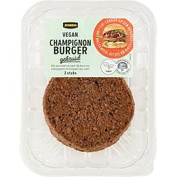 Foto van 2 voor € 4,00 | jumbo lekker veggie champignonburger vegan 160g aanbieding bij jumbo