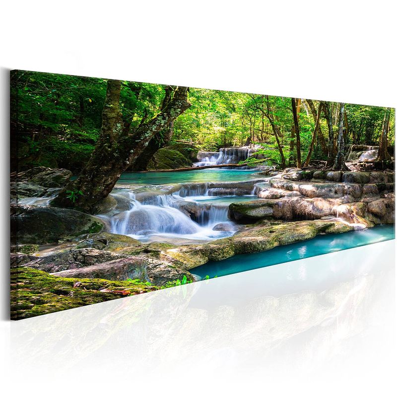 Foto van Artgeist nature forest waterfall canvas schilderij