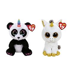 Foto van Ty - knuffel - beanie buddy - paris panda & pegasus unicorn