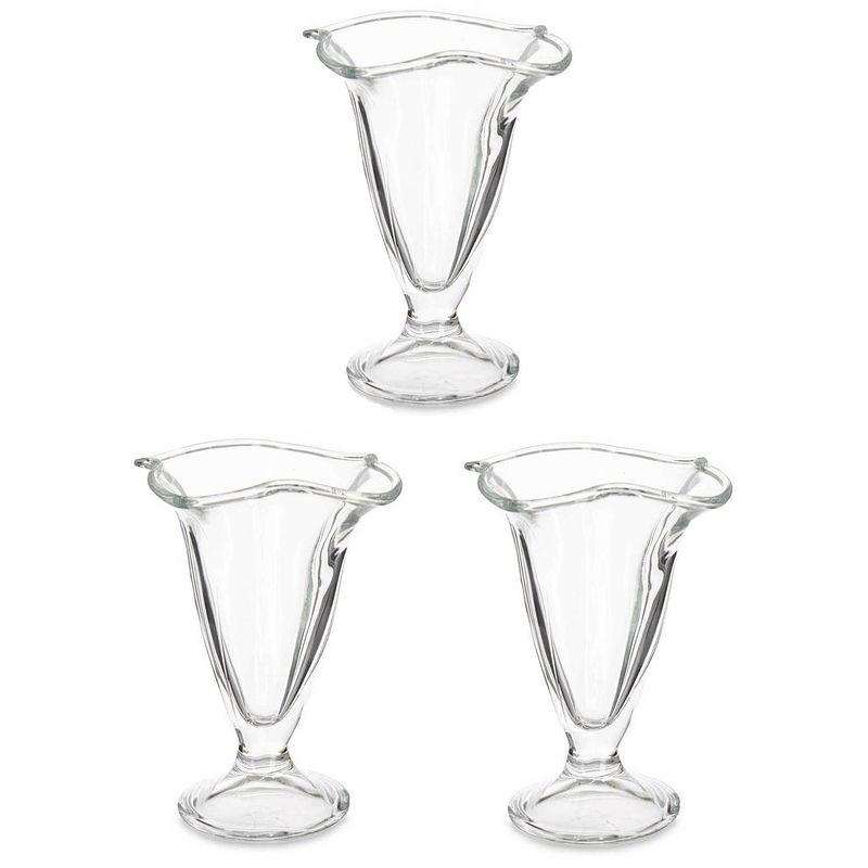 Foto van Ijcoupes/sorbet/dessert serveer schaaltjes - set 6x stuks - glas - 180 ml - ijsjeshouders