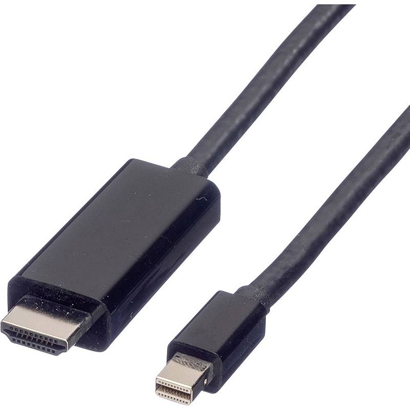 Foto van Value mini-displayport / hdmi aansluitkabel mini displayport stekker, hdmi-a stekker 3.00 m zwart 11.99.5797 afgeschermd displayport-kabel