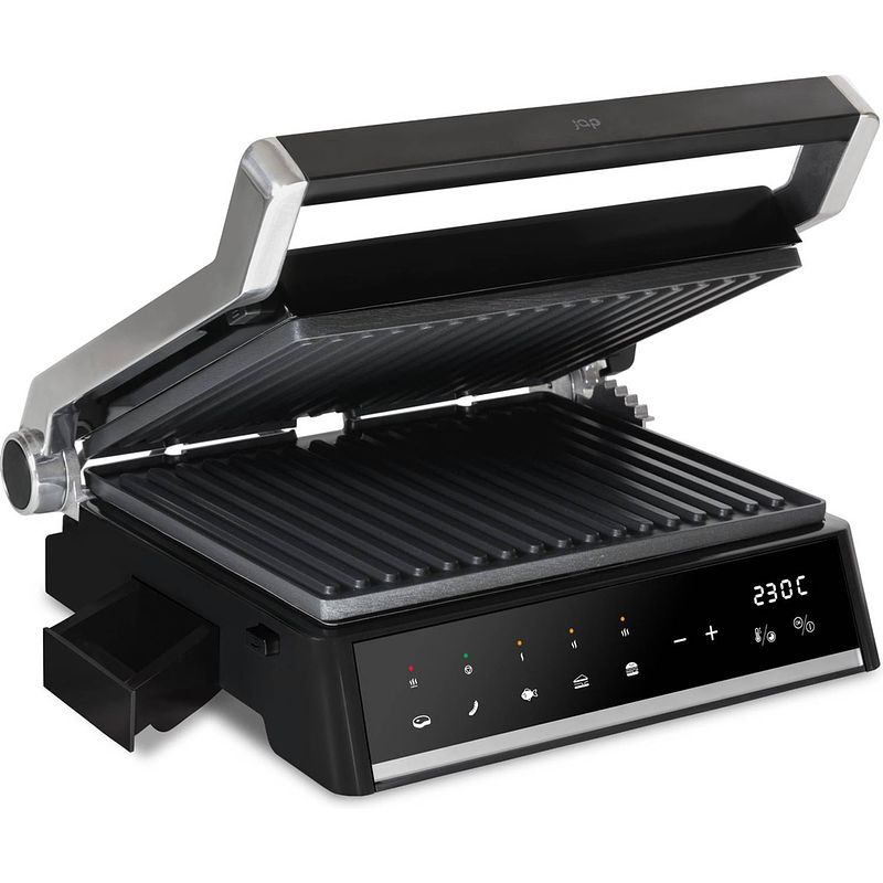 Foto van Jap integrill - smart contactgrill - vaatwasserbestendig - met uitneembare platen - 180º kantelbaar