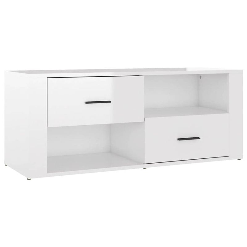 Foto van The living store tv-kast classic - tv-meubel - 100x35x40 cm - hoogglans wit