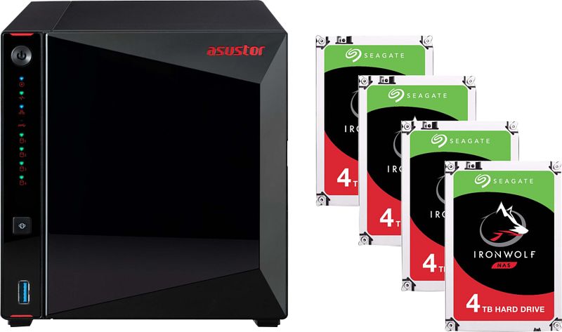 Foto van Asustor as5304t + seagate ironwolf 4tb quad pack