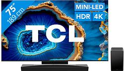 Foto van Tcl qd mini-led 75c803 (2023) + soundbar