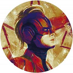 Foto van Komar avengers painting captain marvel helmet vlies zelfklevend fotobehang 125x125cm rond