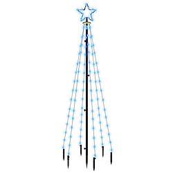 Foto van Vidaxl kerstboom met grondpin 108 led'ss blauw 180 cm