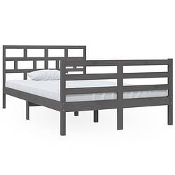 Foto van The living store bedframe - grenenhout - 120 x 190 cm - grijs