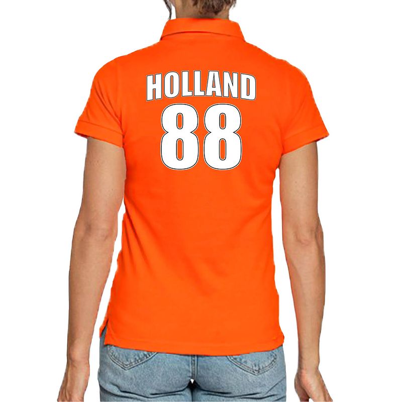 Foto van Holland shirt met rugnummer 88 - nederland fan poloshirt / outfit voor dames xs - feestshirts