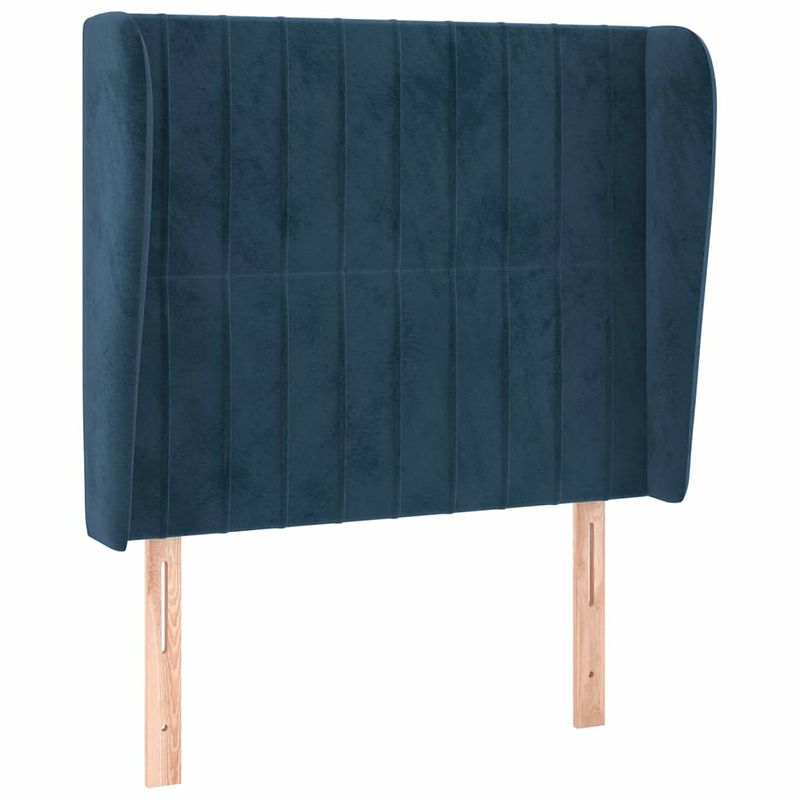 Foto van Vidaxl hoofdbord met randen 103x23x118/128 cm fluweel donkerblauw