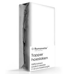 Foto van Topper hoeslaken katoen romanette wit-100 x 200 cm