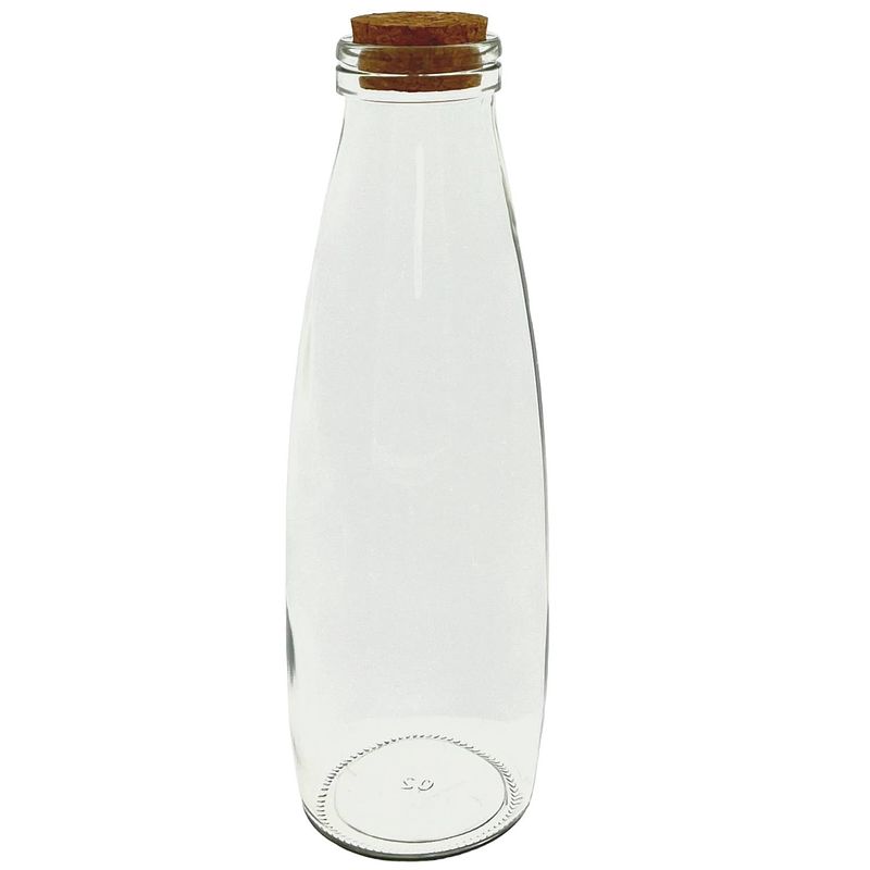 Foto van Melkfles met kurk - ideaal voor o.a. bed & breakfast of horeca - waterfles melkfles of sapfles - 500ml - 24 stuks