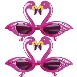 Foto van 2x stuks flamingo feest zonnebril voor volwassenen - verkleedbrillen