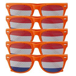 Foto van 5x stuks oranje thema koningsdag feest/party bril voor volwassenen - verkleedbrillen