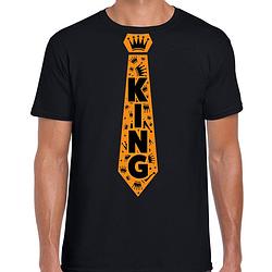 Foto van Koningsdag t-shirt - king stropdas - heren - zwart s - feestshirts