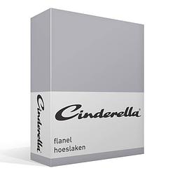 Foto van Cinderella flanel hoeslaken - 100% geruwde flanel-katoen - lits-jumeaux (180x200/210 cm) - grey