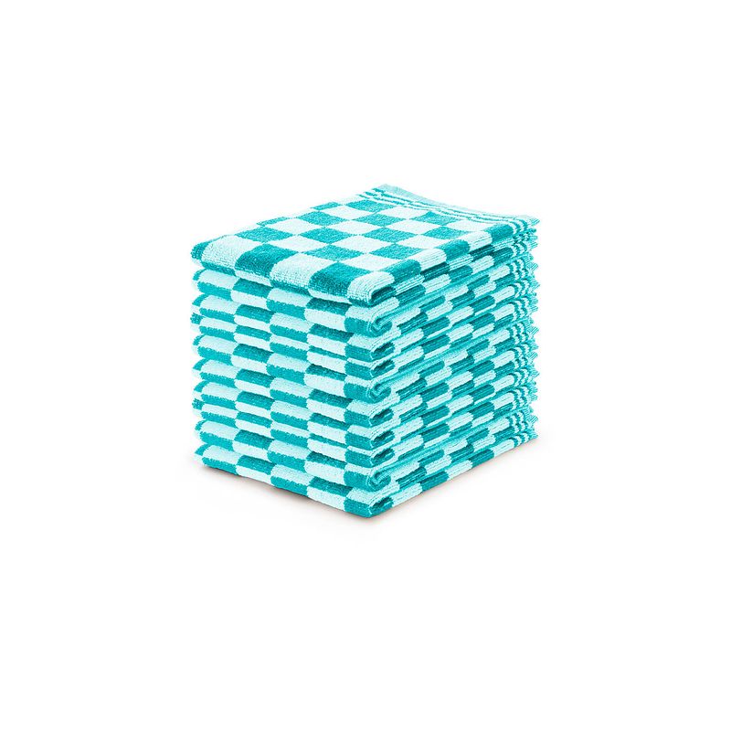 Foto van Elegance keukendoekset blok 50x50cm - turquoise - set van 10