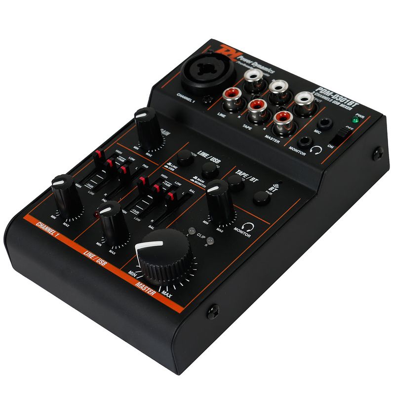 Foto van Power dynamics pdm-d301bt 3-kanaals usb mixer