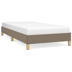 Foto van The living store bedframe stof 203x83x25cm taupe 80x200cm