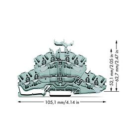 Foto van Wago 2002-2431 doorgangsklem 2-etages 5.20 mm spanveer toewijzing: l, l grijs 50 stuk(s)