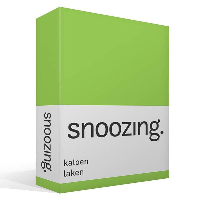 Foto van Snoozing - laken - katoen - lits-jumeaux - 240x260 - lime