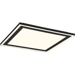 Foto van Led plafondlamp - plafondverlichting - trion coman - 29w - warm wit 3000k - vierkant - mat zwart - kunststof