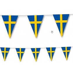 Foto van 3x landen thema versiering zweden vlaggenlijn van 3,5 meter - vlaggenlijnen