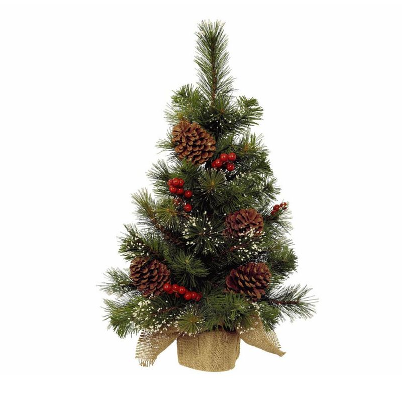 Foto van Kunstboom/kunst kerstboom met kerstversiering 60 cm - kunstkerstboom